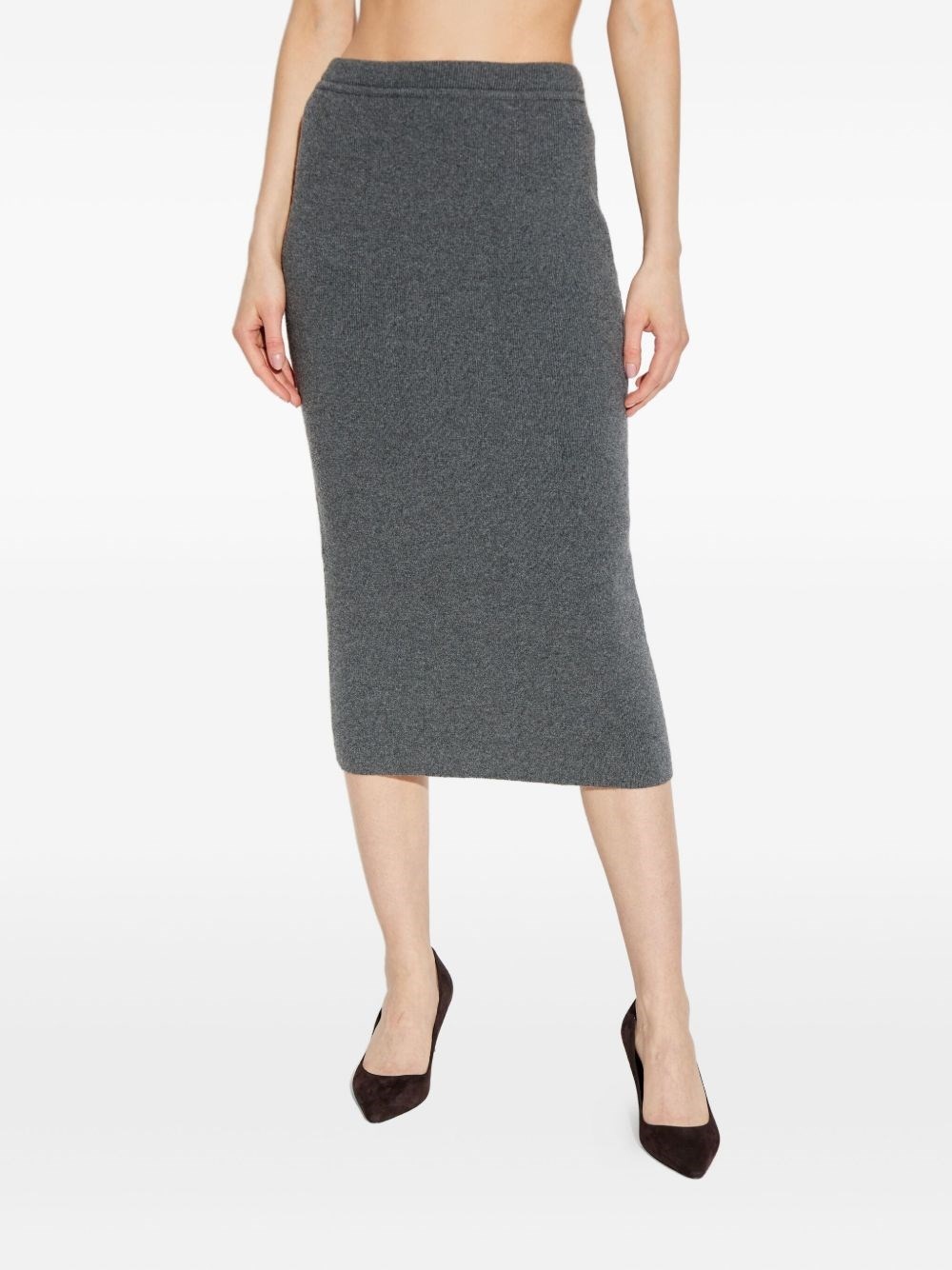 Cashmere and cotton midi skirt - 3