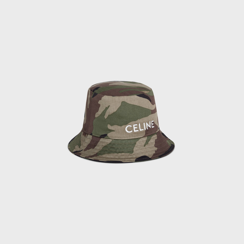 CELINE Celine embroidered bucket hat in camouflage cotton outlook