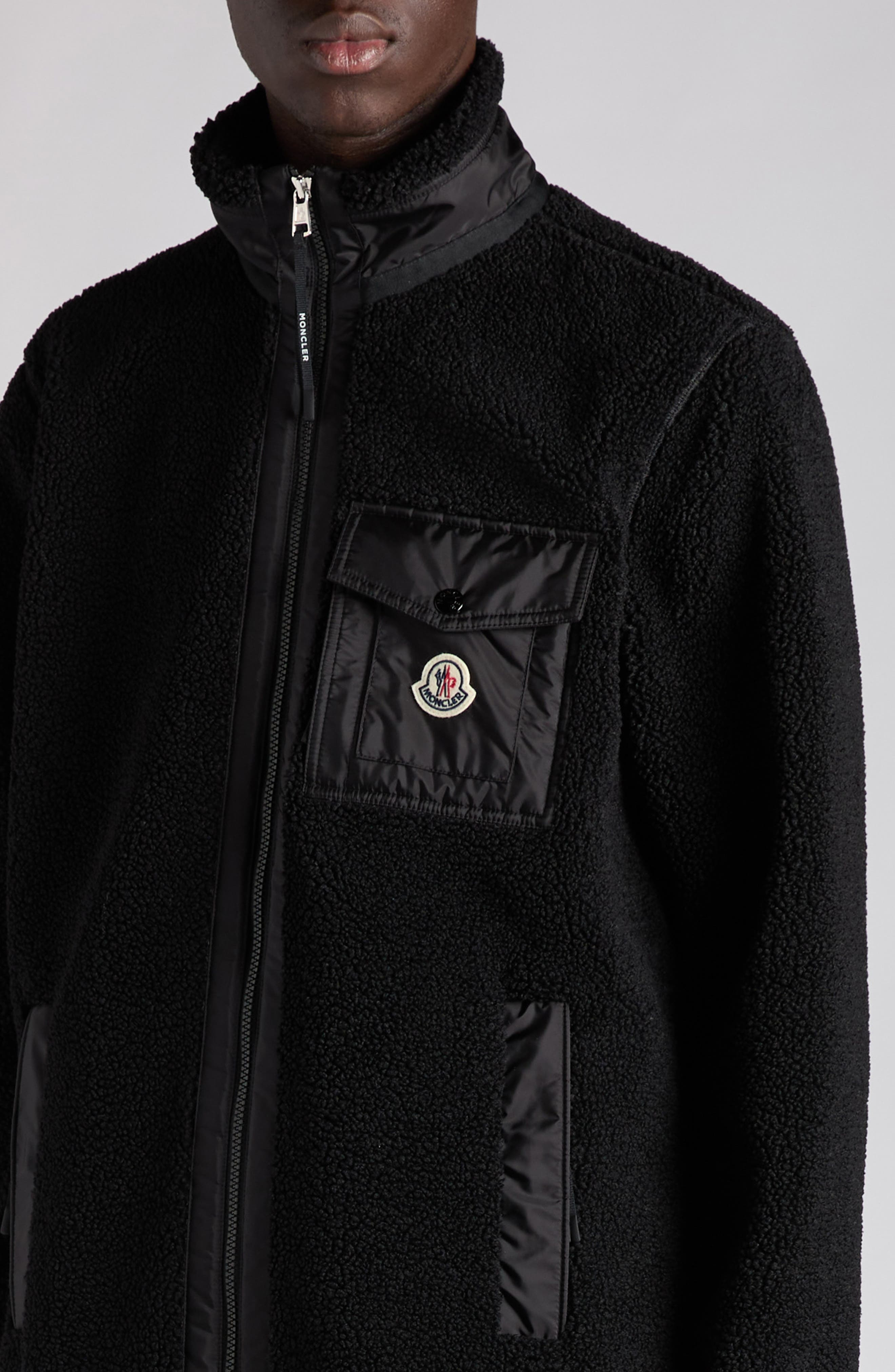Moncler Faux Shearling Jacket in Black at Nordstrom - 5