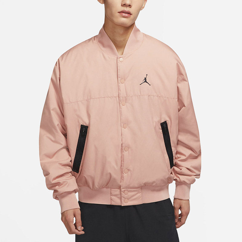 Men's Air Jordan Logo Baseball Collar Contrasting Colors Autumn Rose Retro Gray Jacket DJ0878-609 - 2