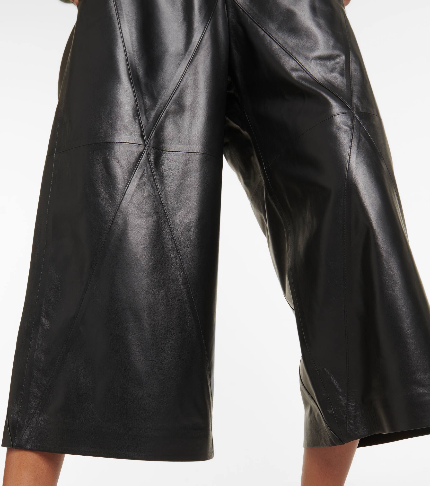 High-rise leather culottes - 5