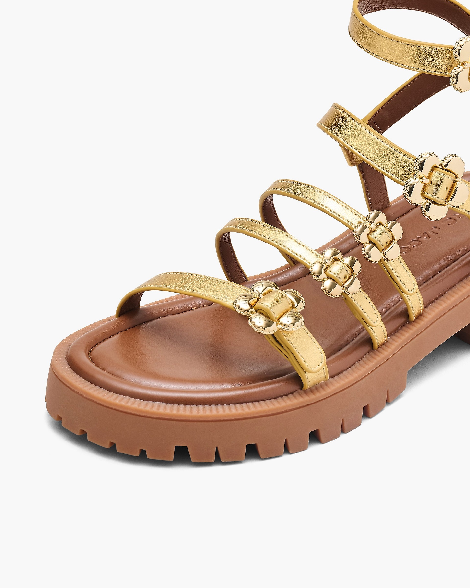 THE METALLIC LEATHER DAISY GLADIATOR SANDAL - 6