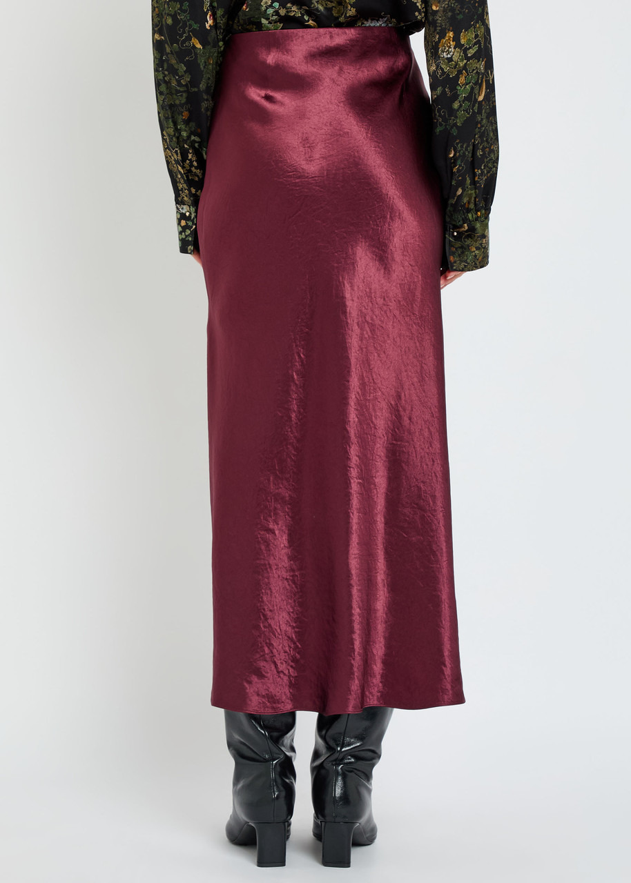 Vince Satin Crinkled Midi Skirt - 3