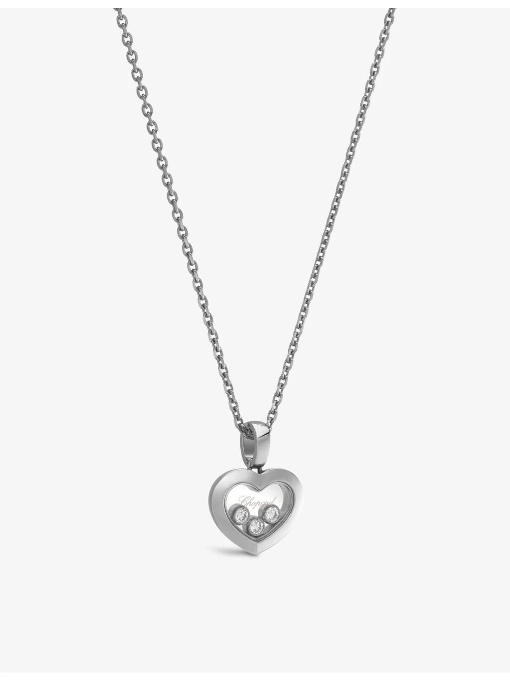 행복한 다이아몬드 18ct 화이트 골드 및 0.15ct 다이아몬드 목걸이 - 1