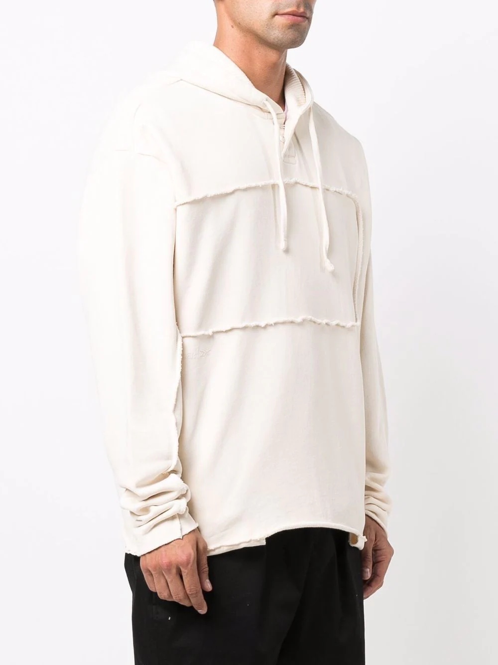 seam-detail pullover hoodie - 3