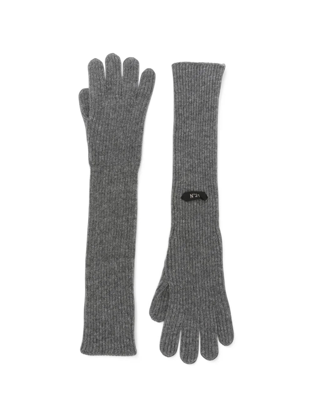 ribbed-knit gloves - 1