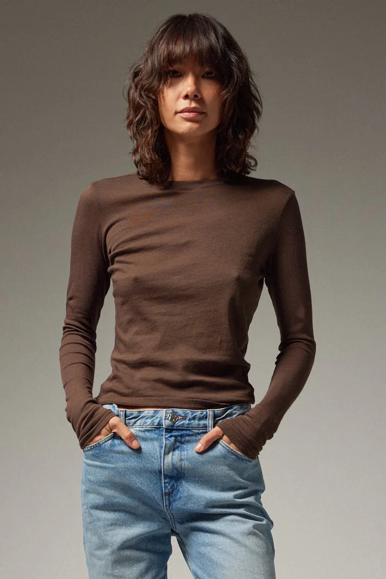 COTTON JERSEY LONG SLEEVE BABY TEE - 1