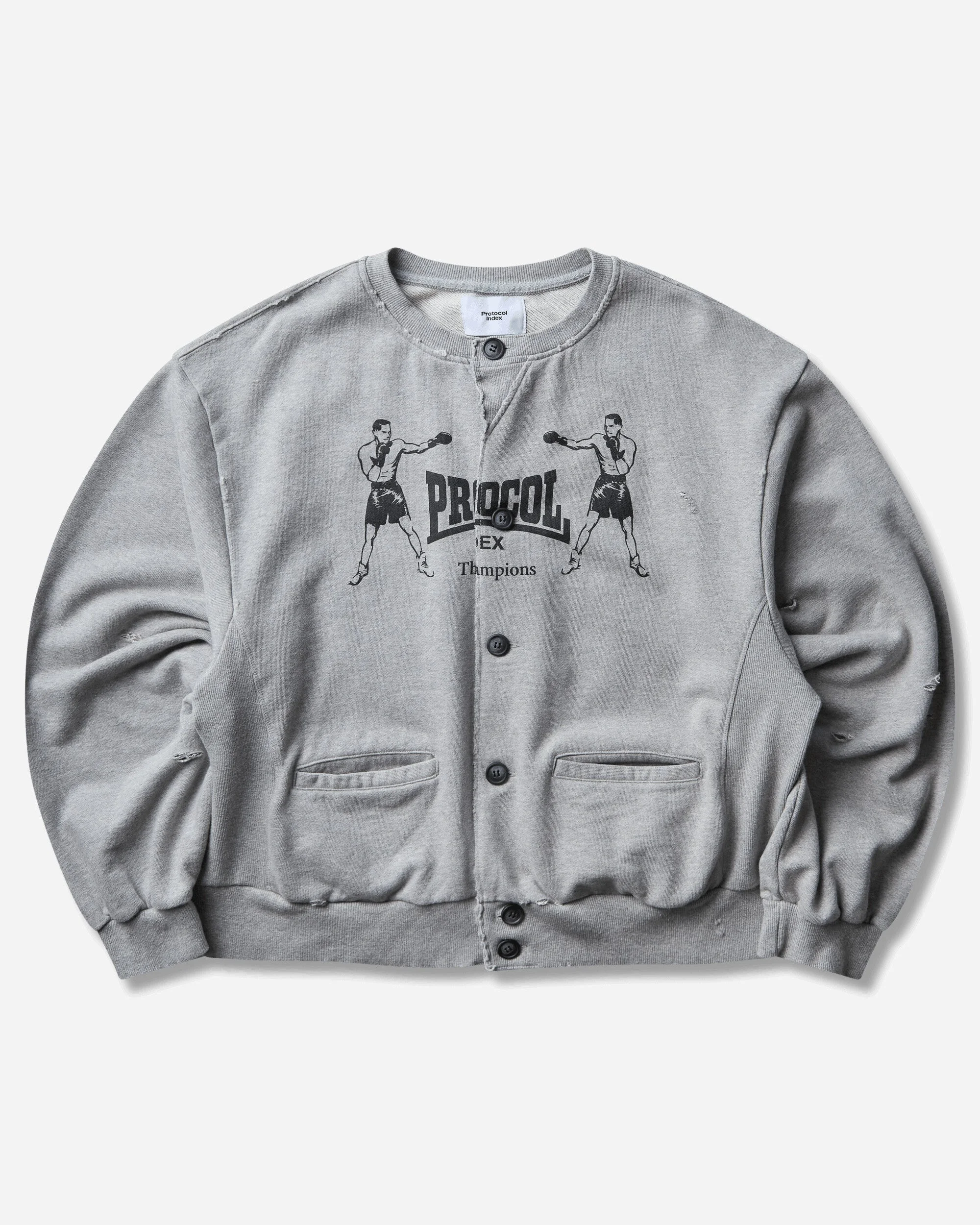 Men's Sweatshirt Cardigan Melange Grey - 1