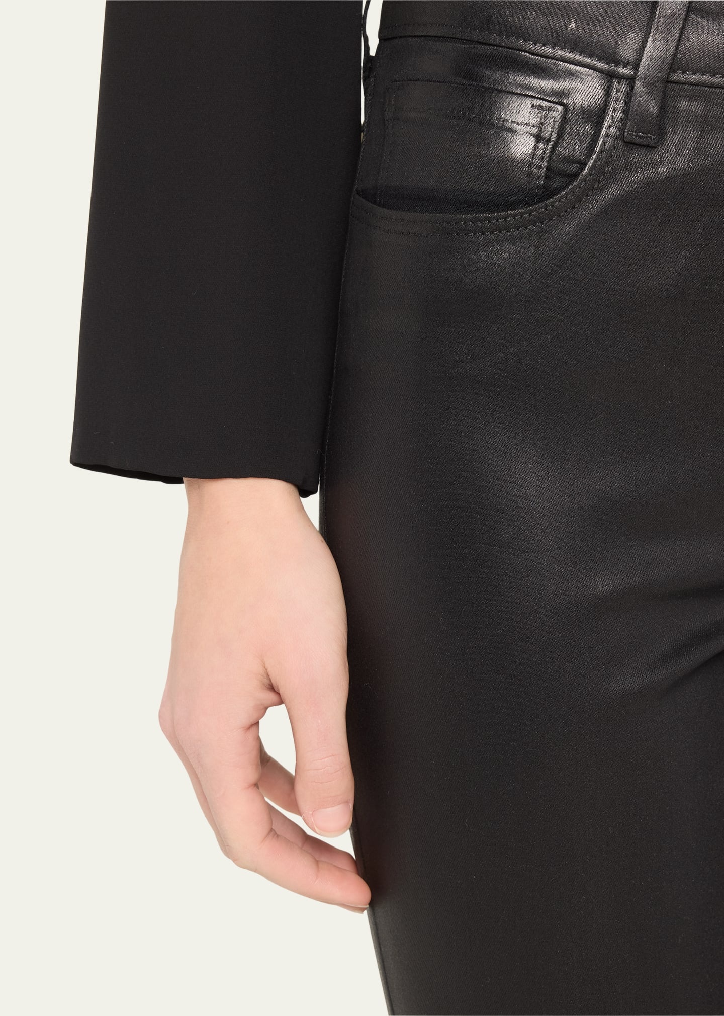 Marguerite Coated Modal Denim High-Rise Skinny Jeans - 5