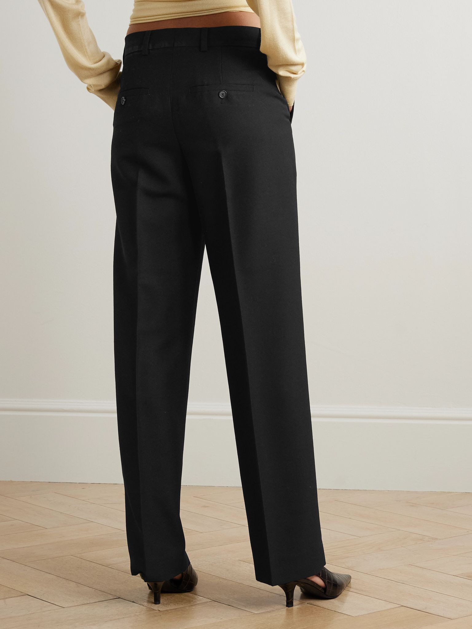 Recycled grain de poudre straight-leg pants Black - 3