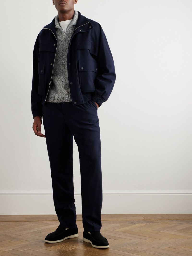 Loro Piana Alpe Meggiana Cashmere Half-Zip Sweater Gray outlook