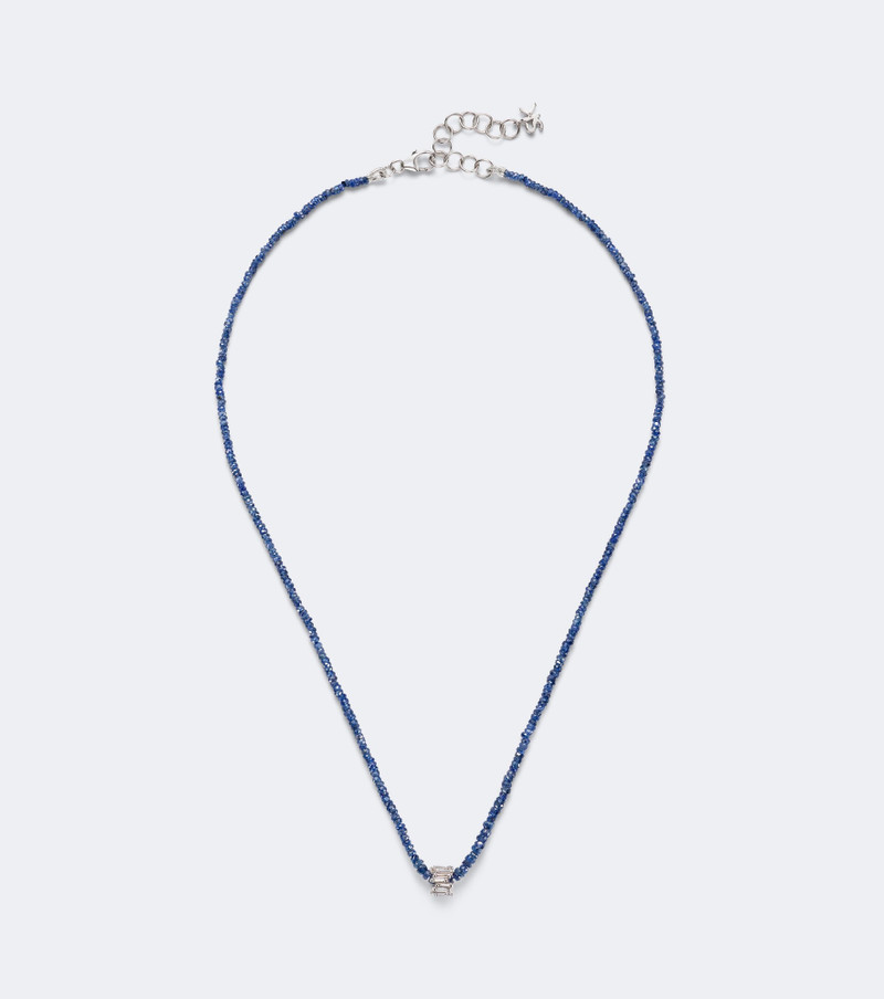 Infinite 18kt white gold beaded necklace with sapphires and diamonds 1