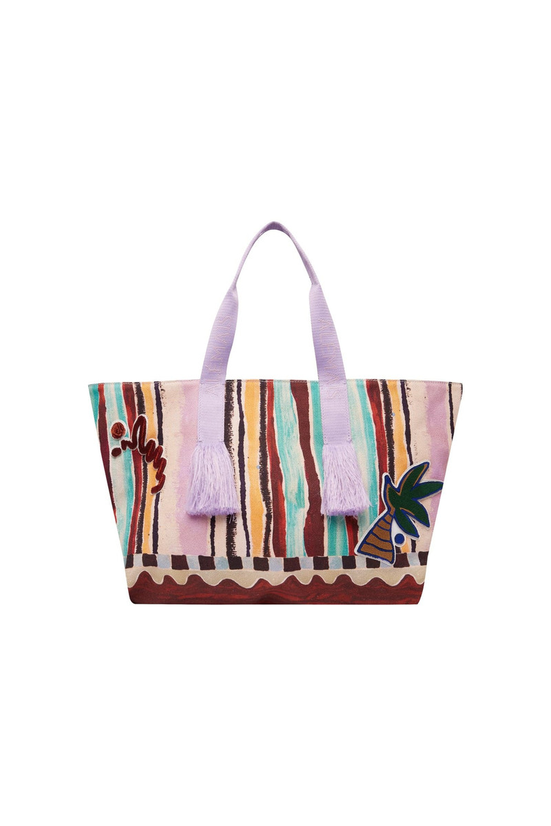 Michelle Stripe Patch Beach Tote 1