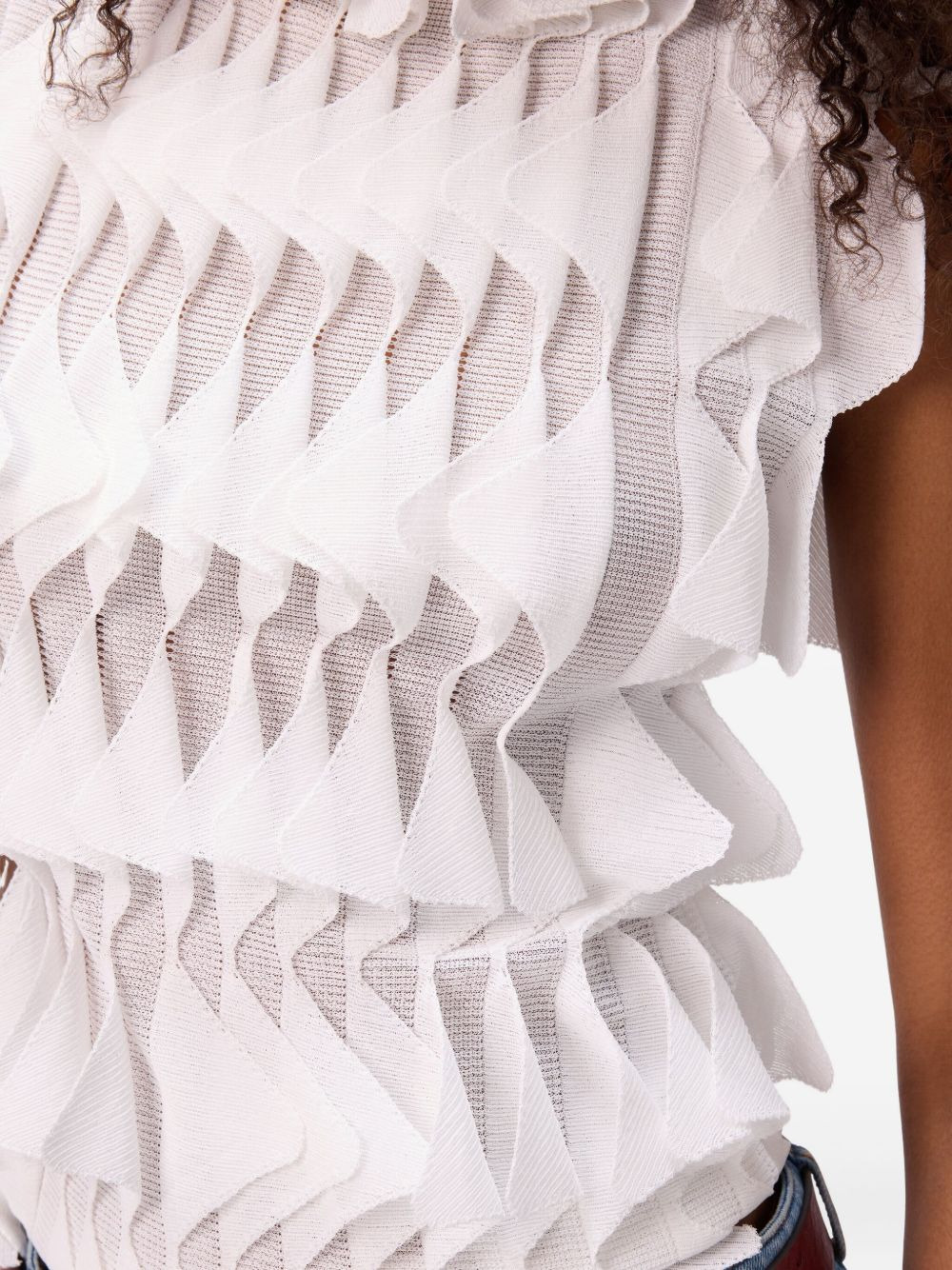 ruffle-layered sleeveless blouse - 4