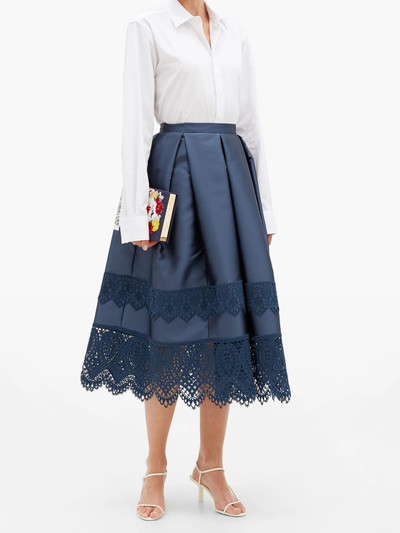 Erdem Ina guipure-lace trimmed mikado skirt outlook