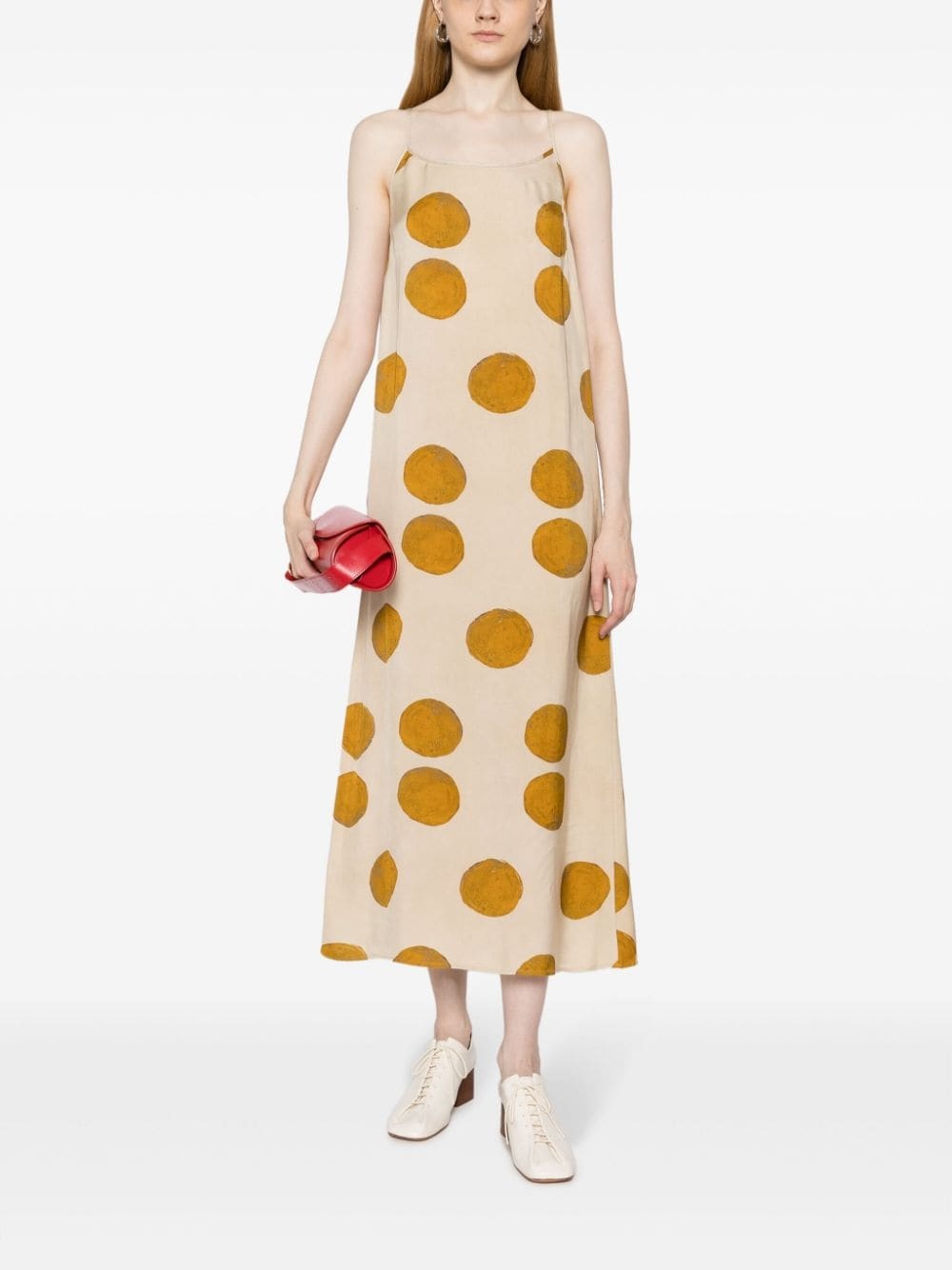 polka dot-print sleeveless dress - 2