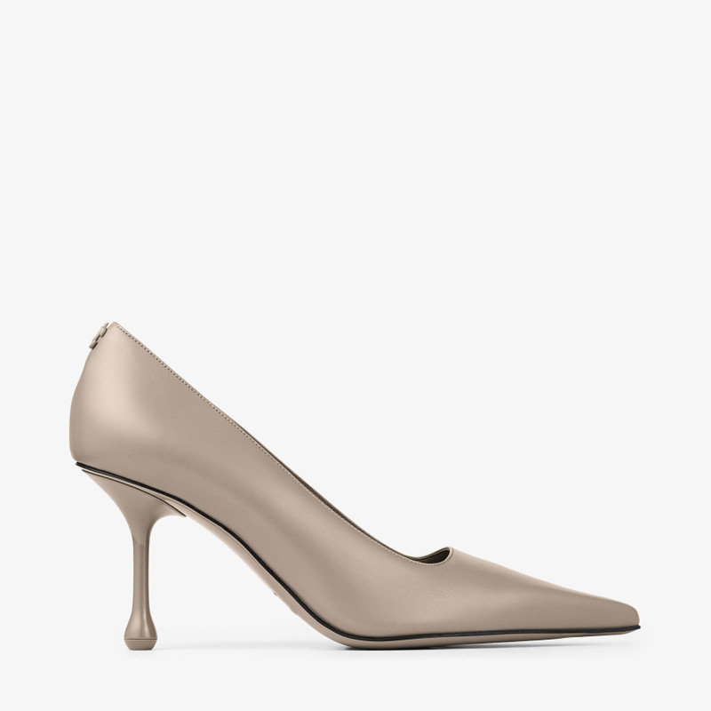 Ixia 80 Taupe Leather Pumps - 1