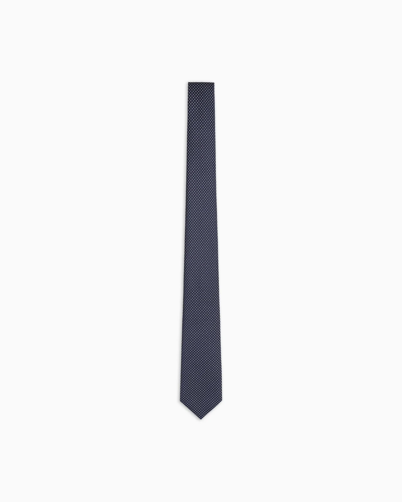 SILK TIE WITH JACQUARD MICRO-PATTERN - 1