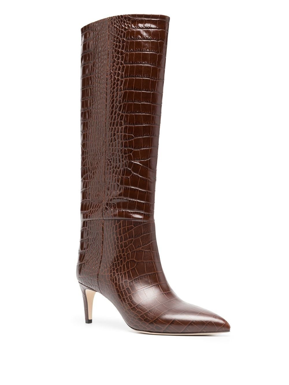 65mm crocodile-effect leather boots - 2