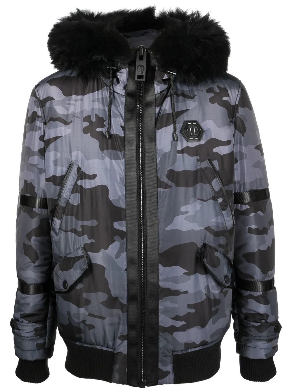 camouflage-print padded jacket - 1