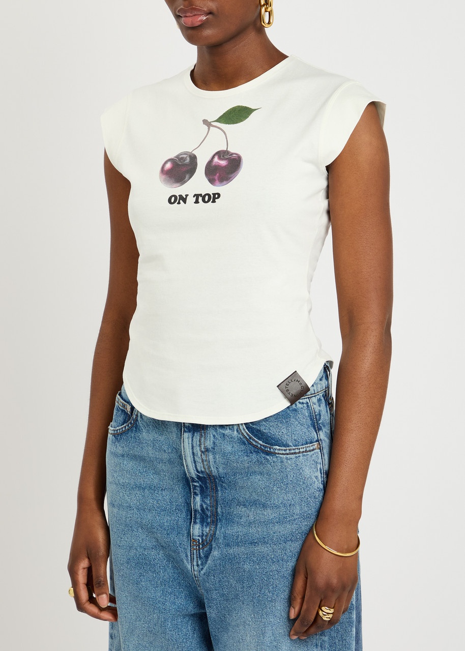 Stella Mccartney Cherry Printed Cotton T-shirt - 2
