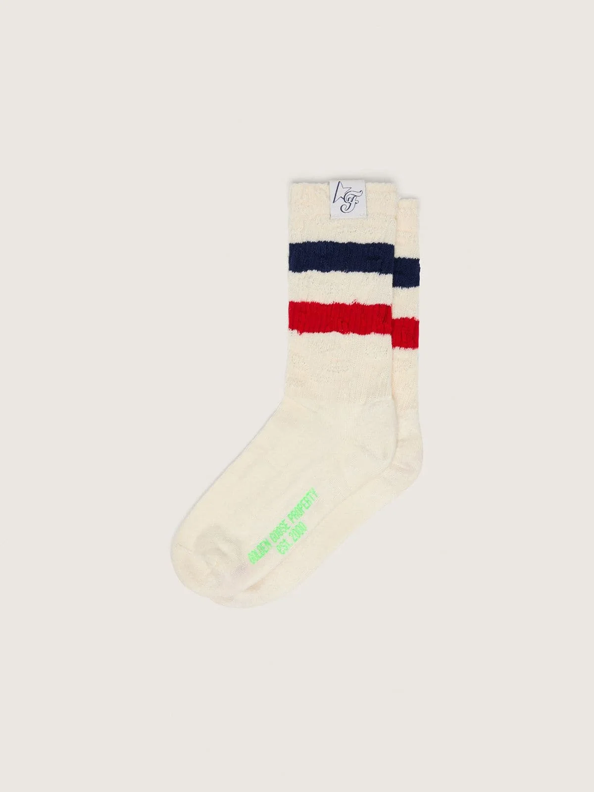 Golden Goose | FiveFourFive Vintage white socks with stripes - 1
