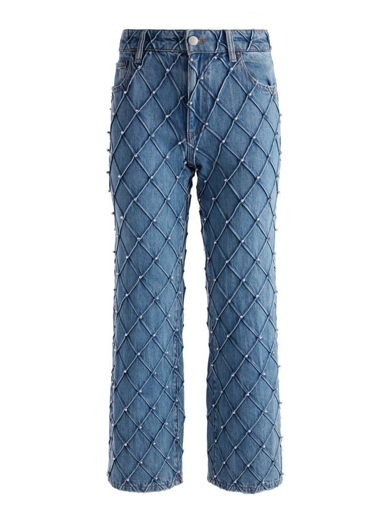 WEEZY QUILTED EMBELLISHED CROPPED MID 상승 JEAN - 1