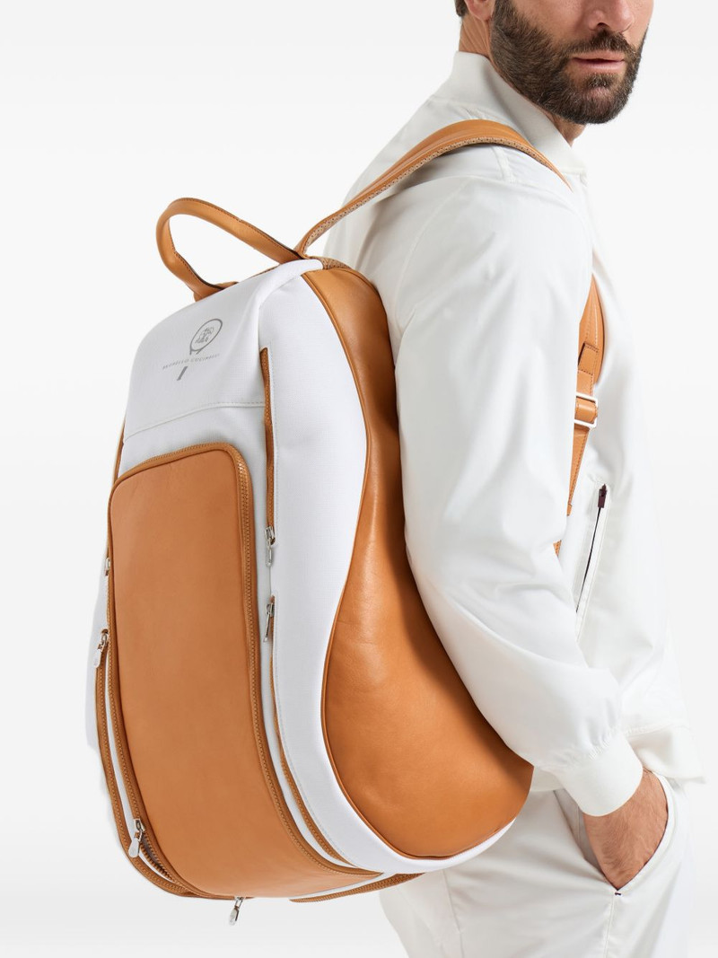 Brunello Cucinelli zip leather backpack outlook