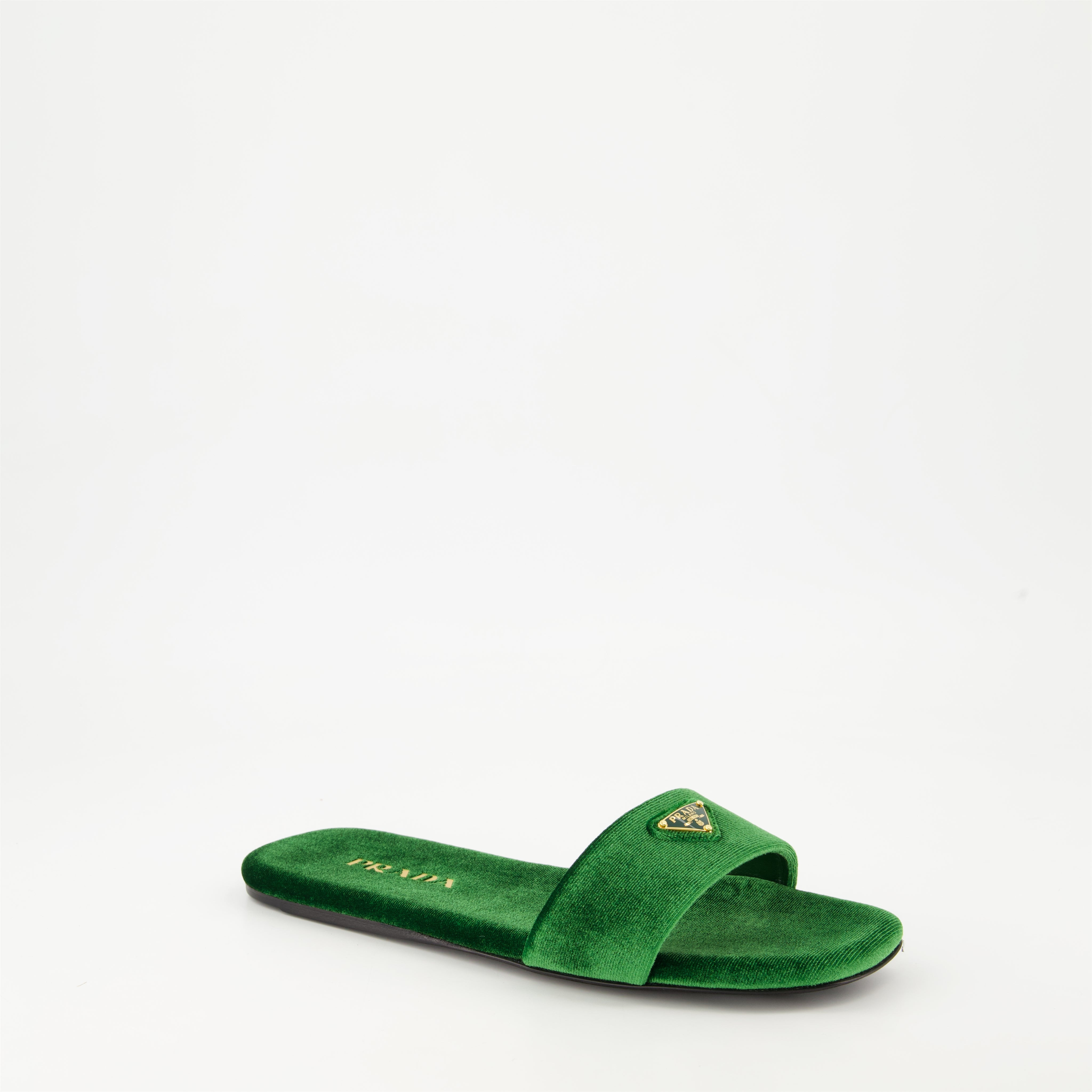 Sandales en velours vert - 2