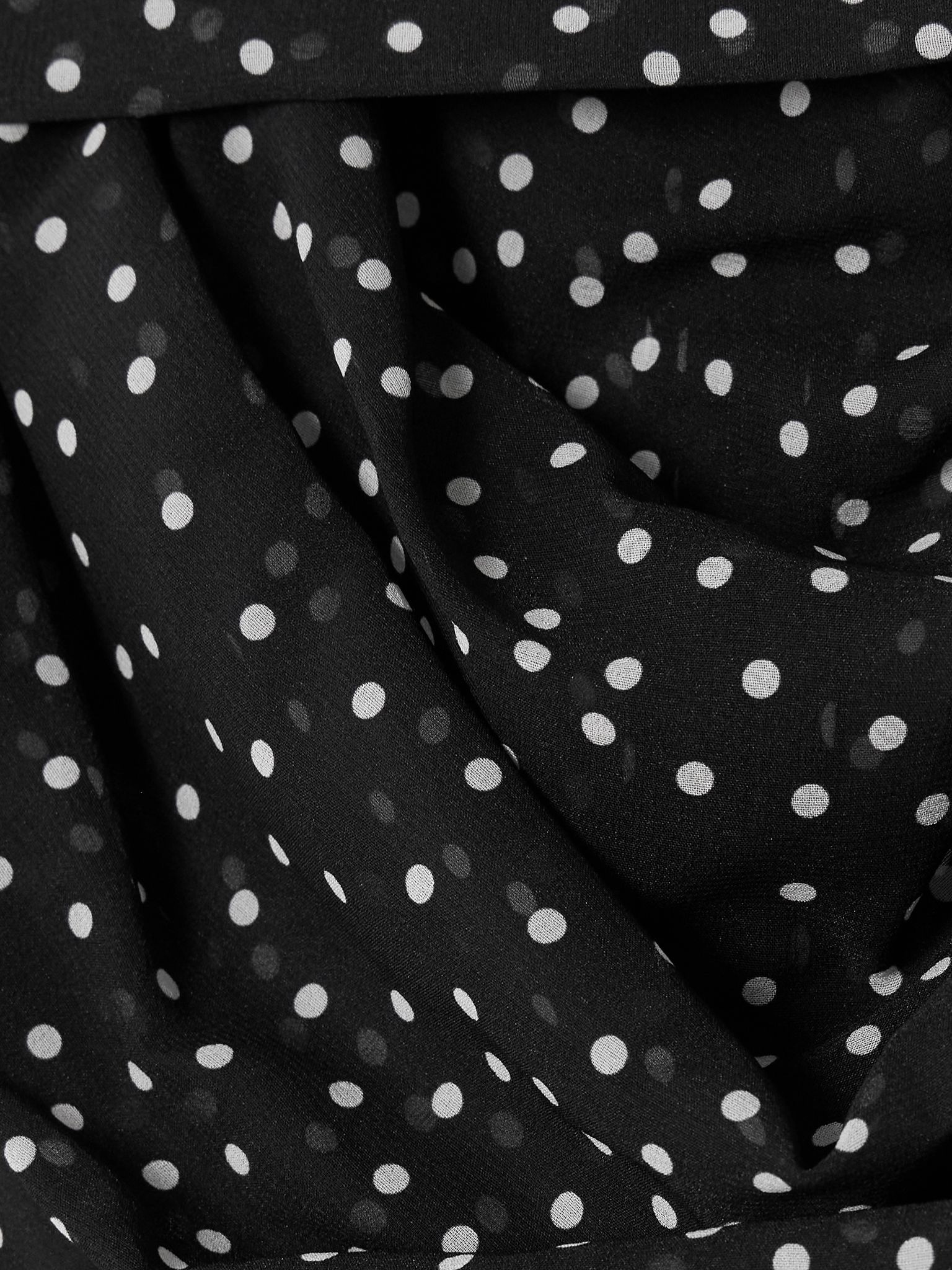 Draped polka-dot silk-chiffon blouse Black - 4
