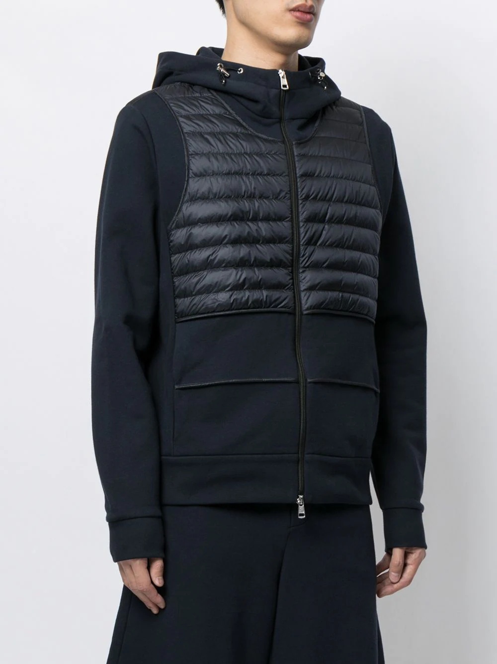 quilted-panel hoodie - 3