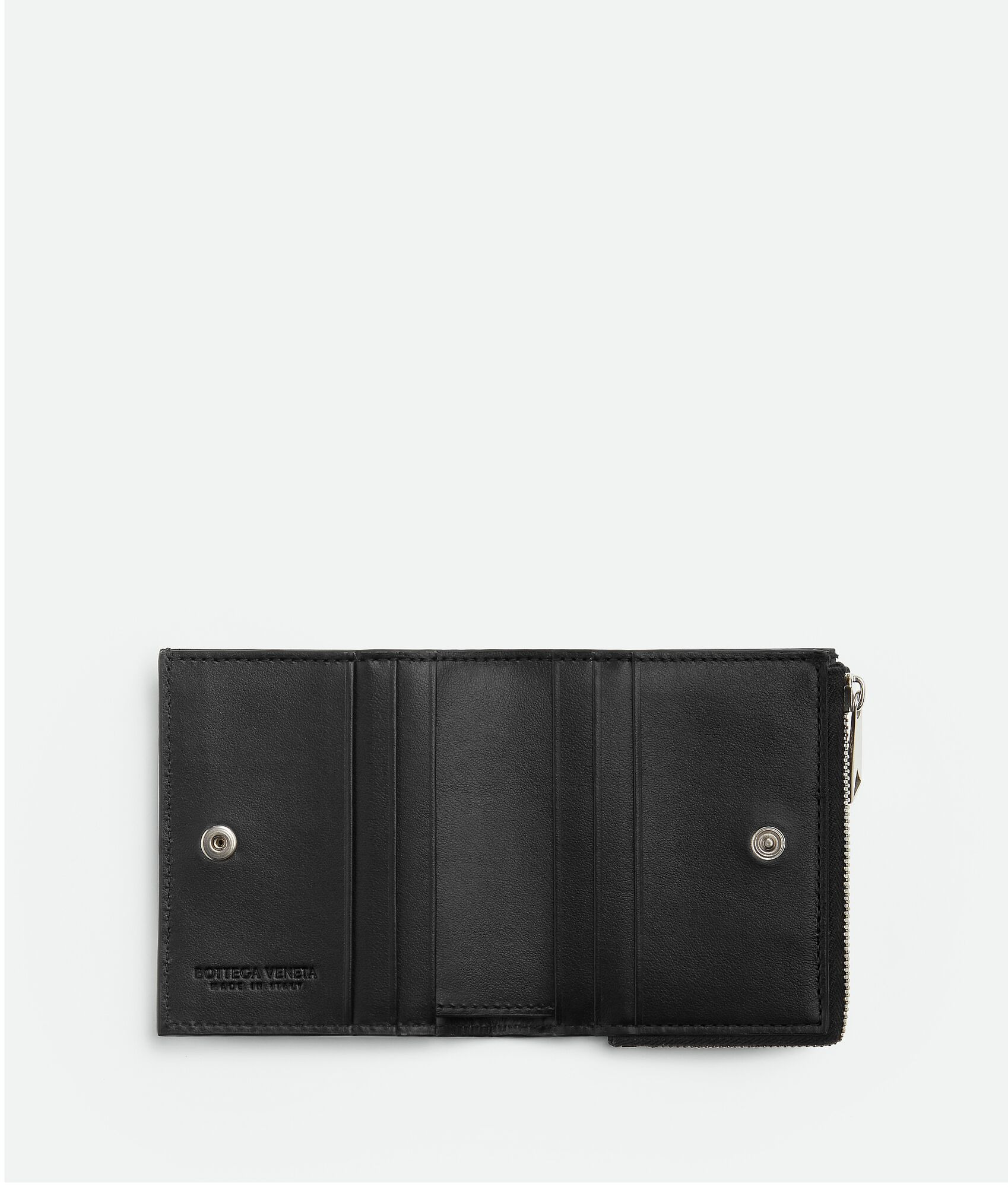 Intrecciato Bi-Fold Wallet With Zip - 2