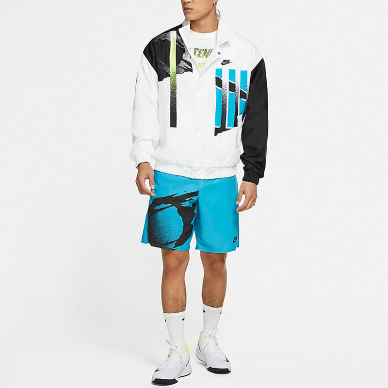 Nike Court Casual Cozy Tennis Jacket White Light Blue CQ9185-101 3