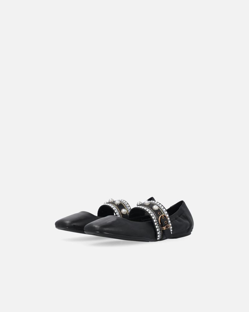 NAPPA LEATHER BALLERINAS WITH JEWEL BAND 6
