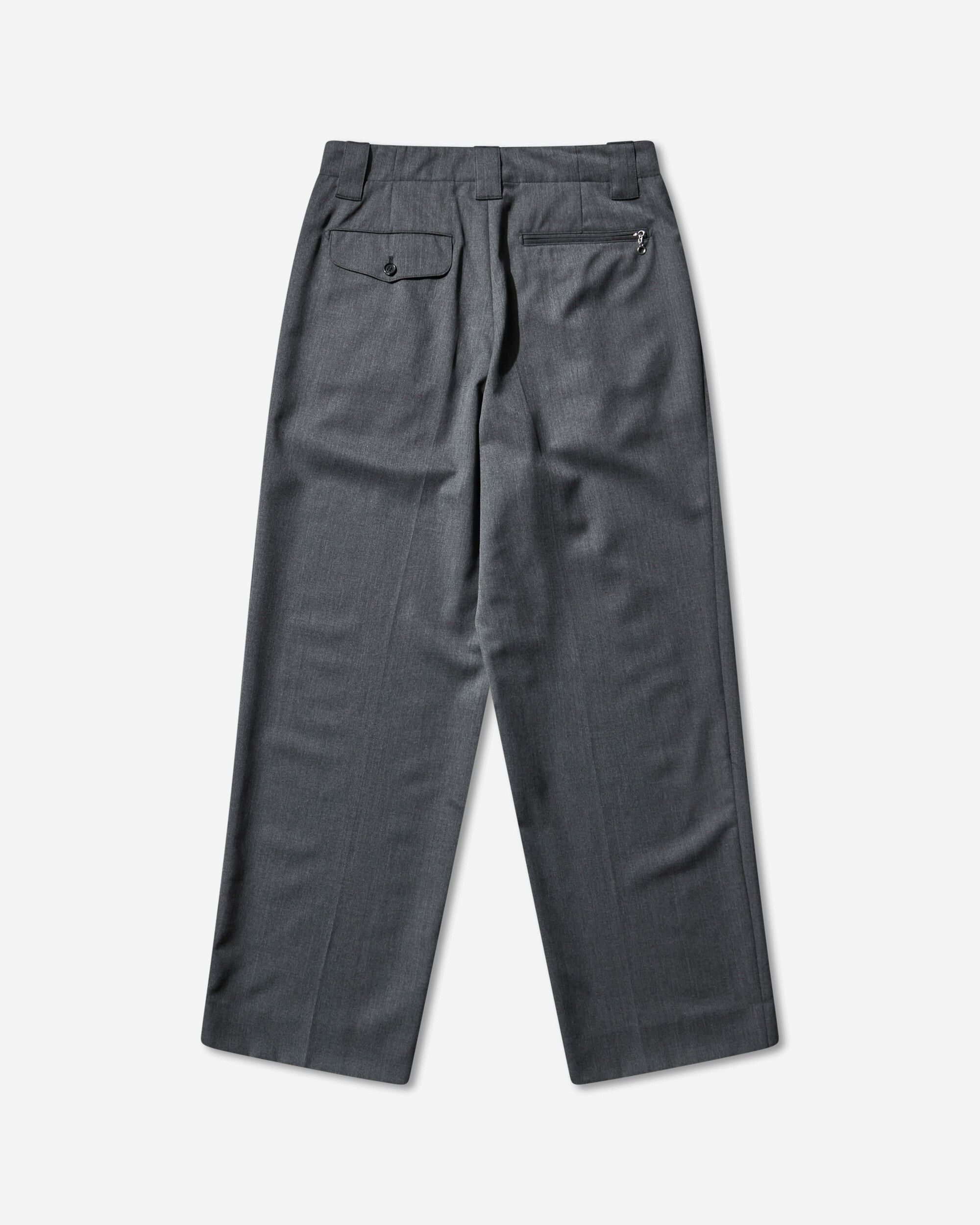 Men's Pleated Wool Trousers Charcoal - 2