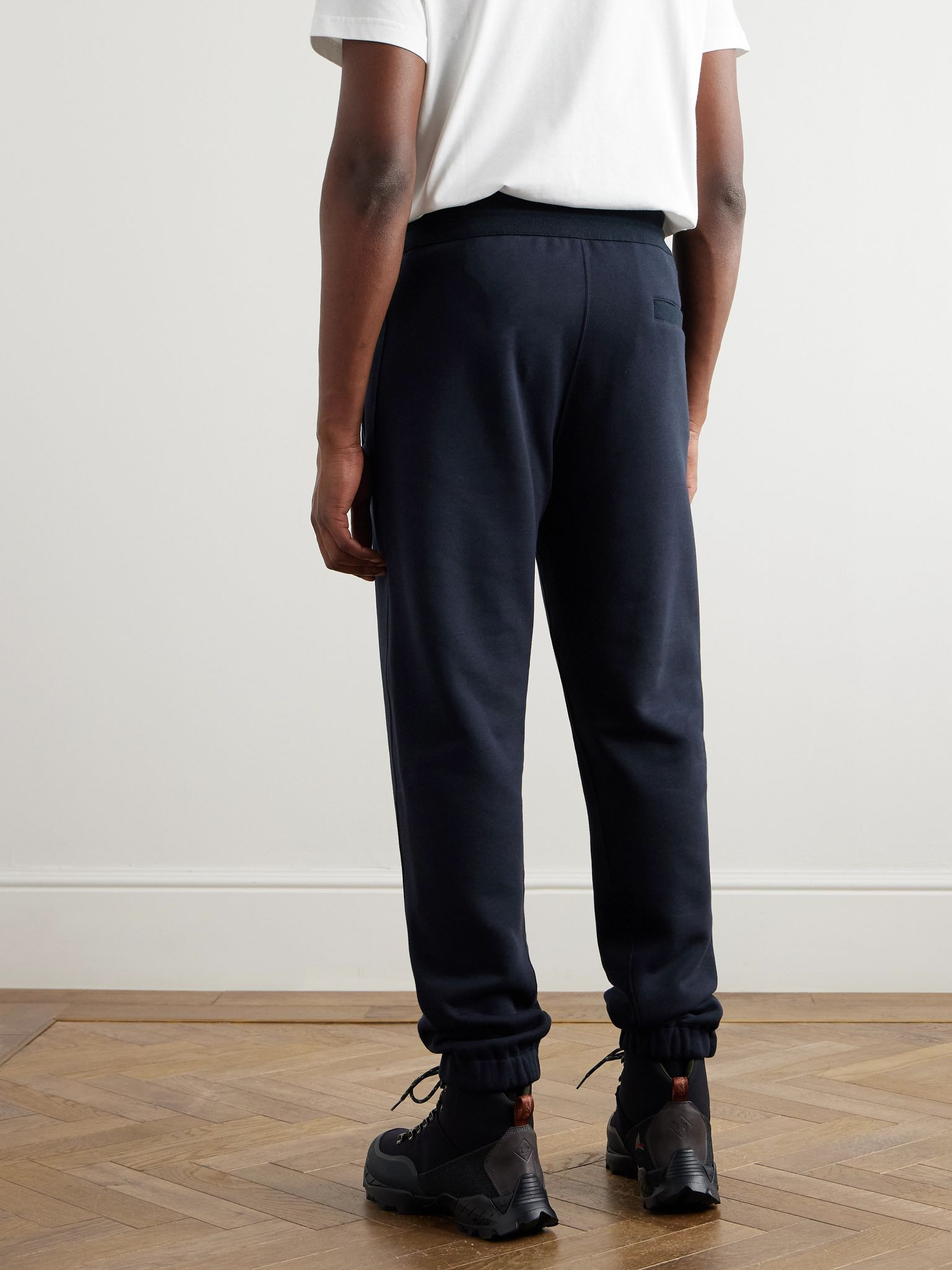 Vogel Tapered Cotton and Cashmere-Blend Jersey Sweatpants Navy - 4
