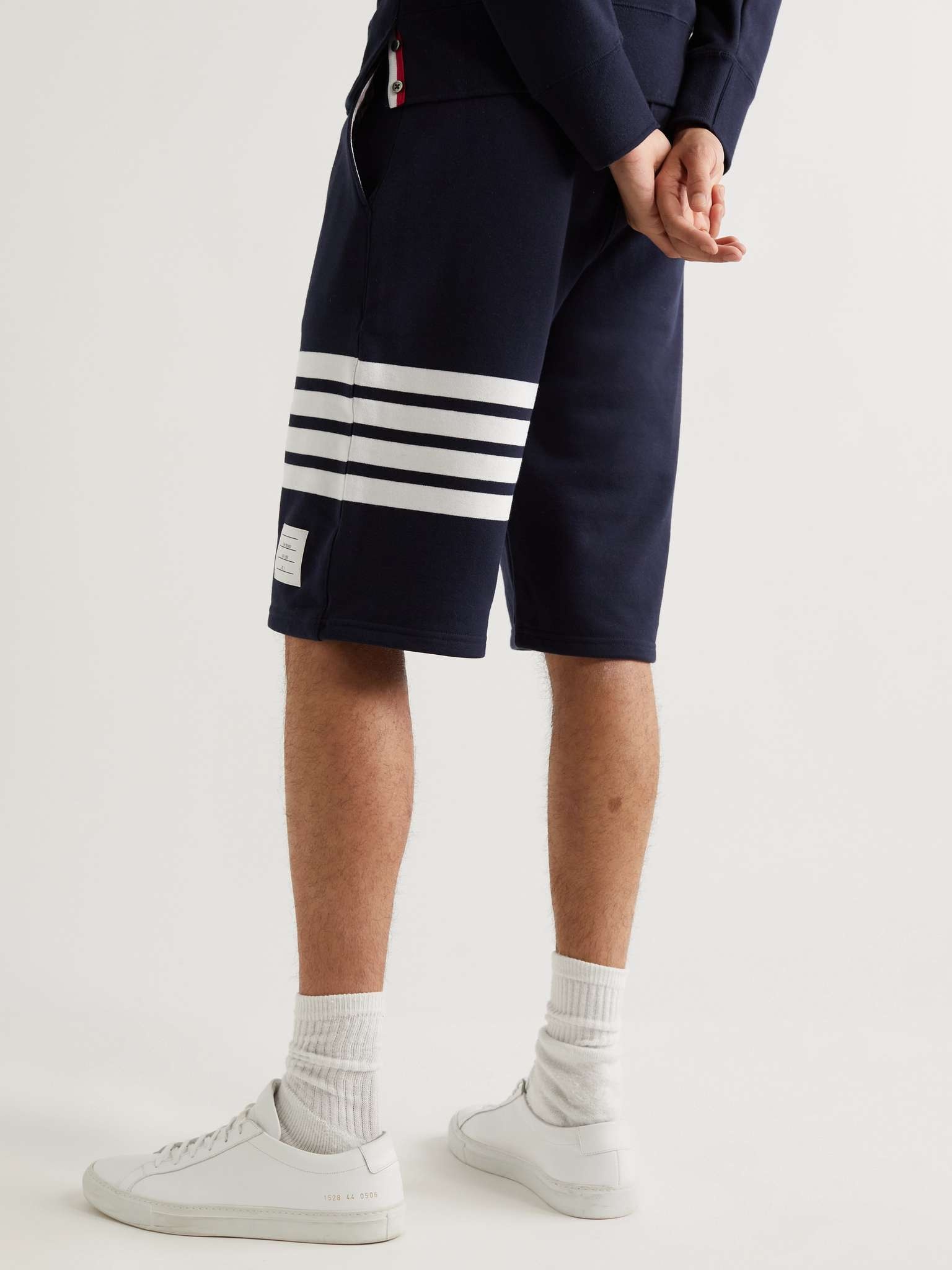 Striped Loopback Cotton-Jersey Shorts - 4