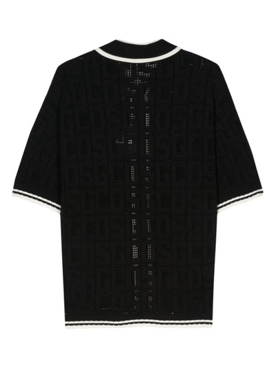 GCDS monogram-pattern crochet shirt outlook