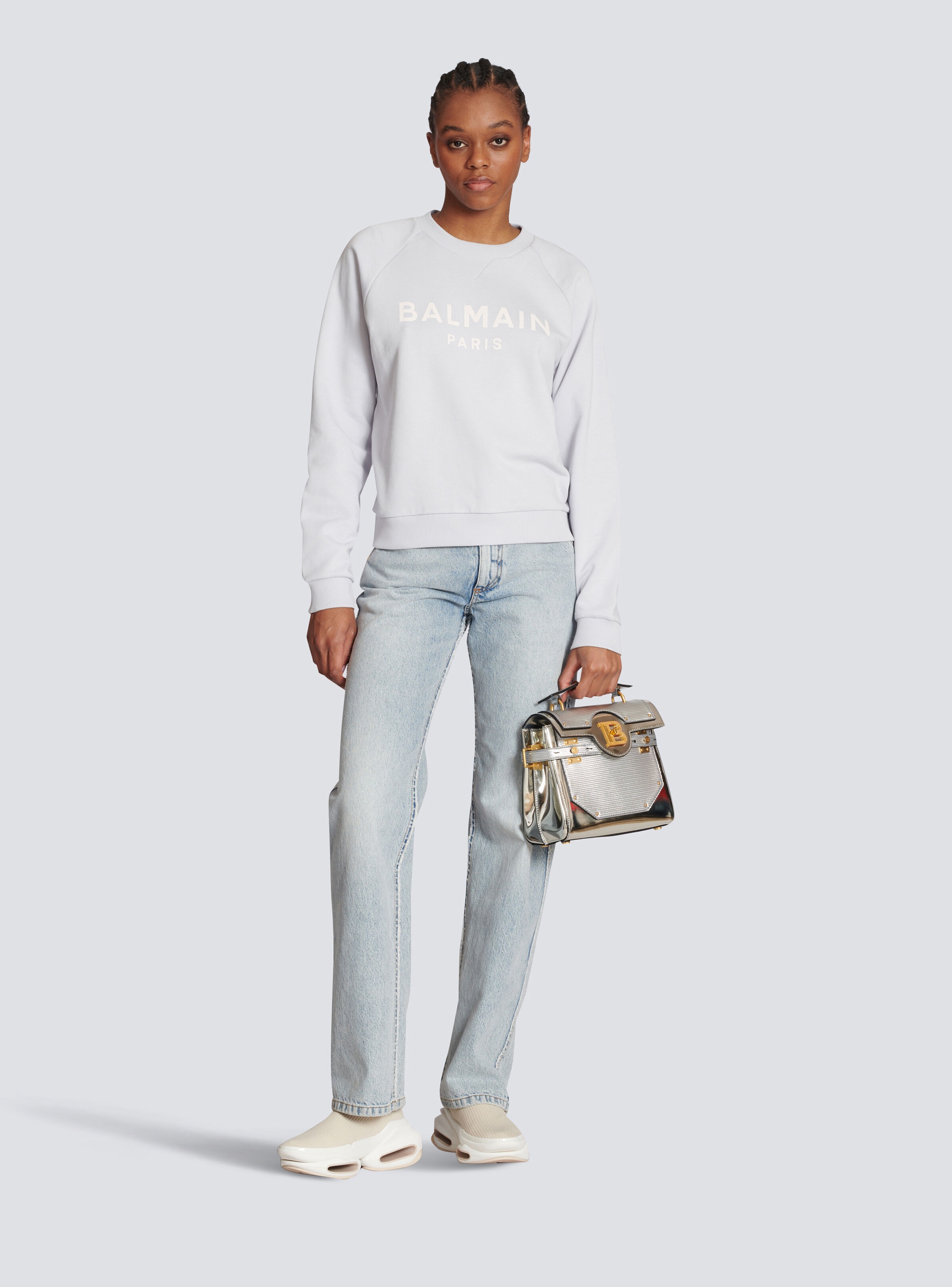 Cotton printed Balmain logo sweatshirt - 2