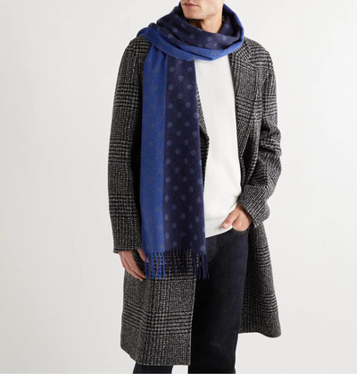 Paul Smith Fringed Colour-Block Polka-Dot Scarf outlook