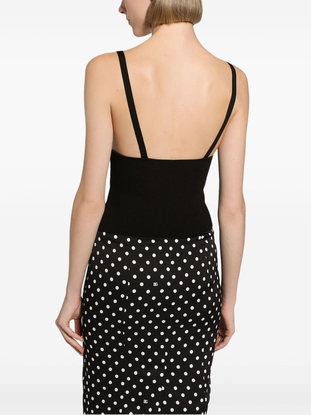 ribbed-knit cropped tank top - 4