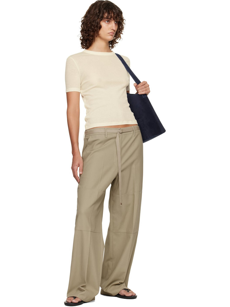 LE17SEPTEMBRE Beige Twill Paneled Trousers outlook