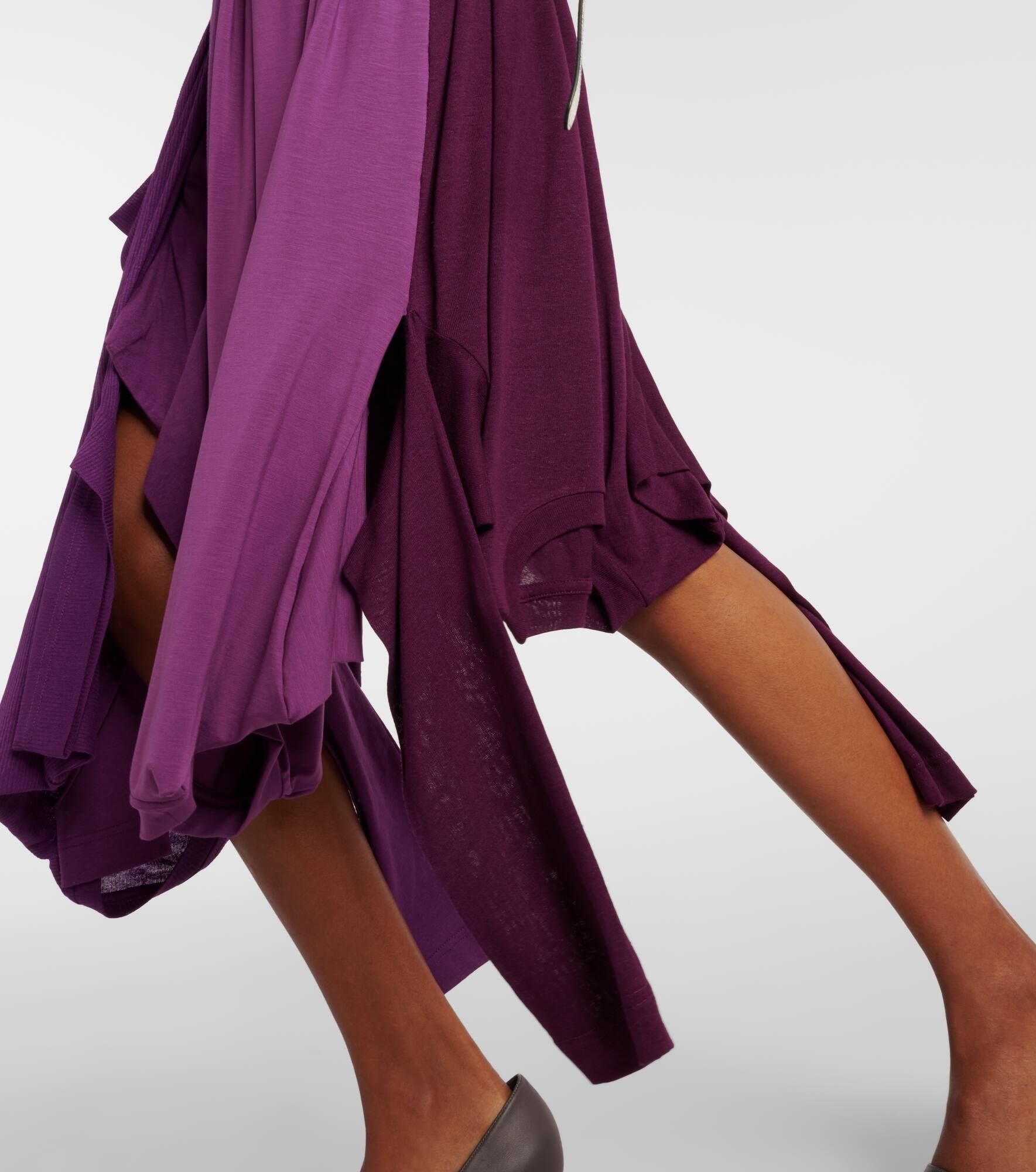 Damage pleated cotton midi dress - 6