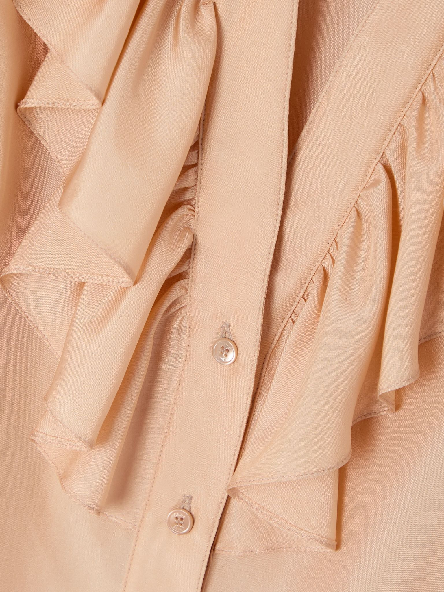 Ruffled silk blouse Peach - 5