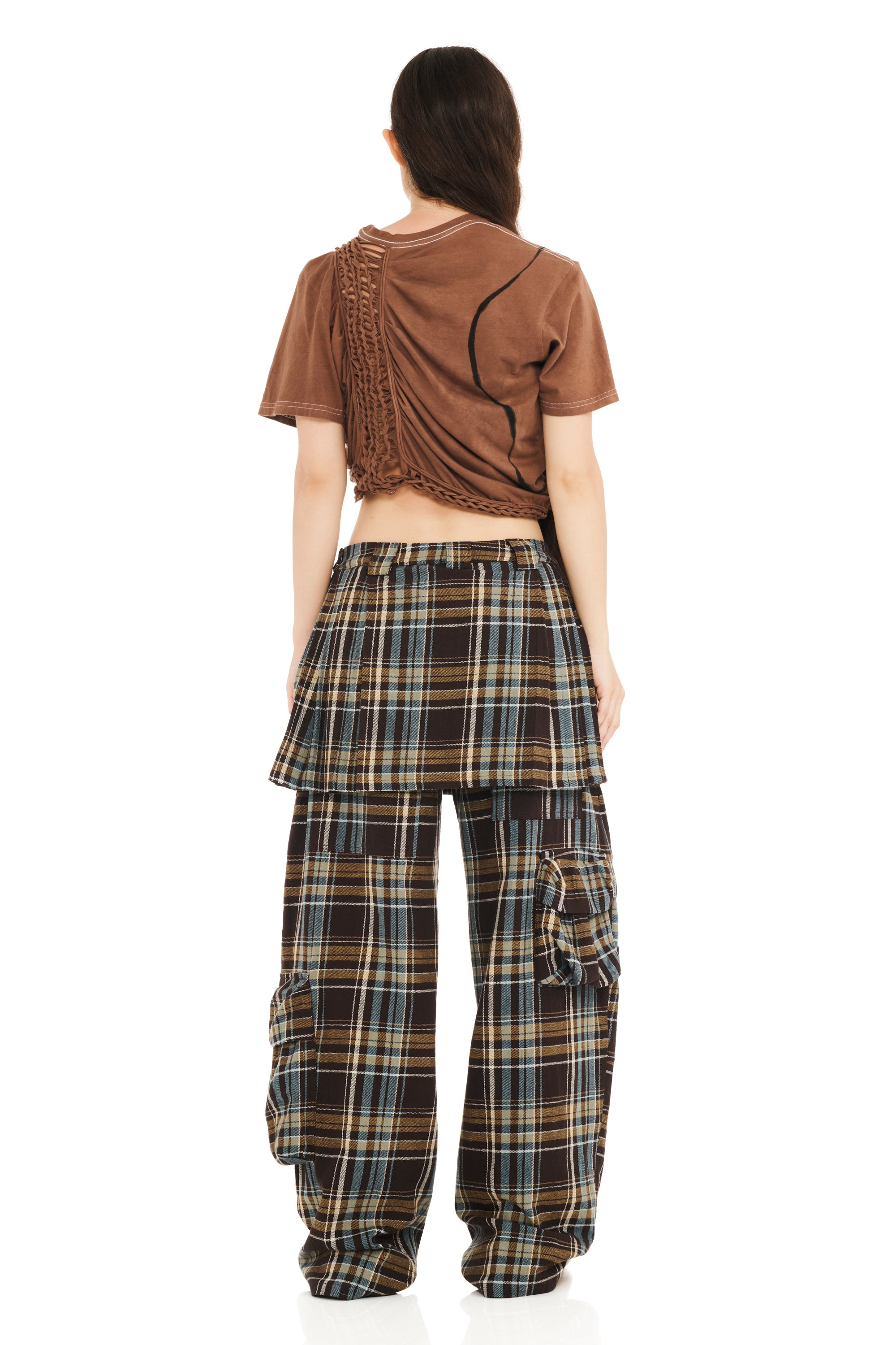 LOAM PLAID LAWN SKIRT CARGO PANT - 5