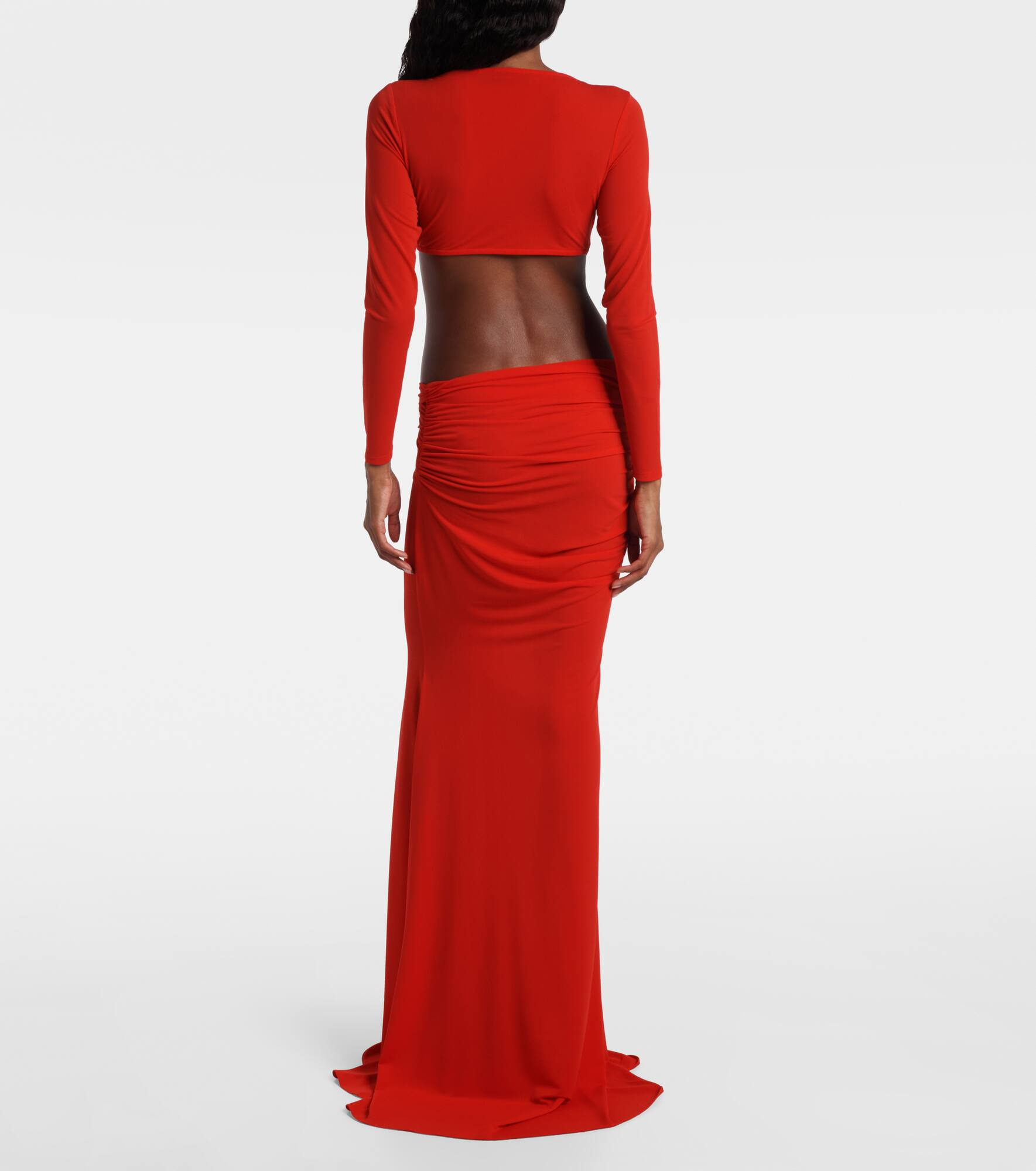 Gathered crêpe jersey gown - 3
