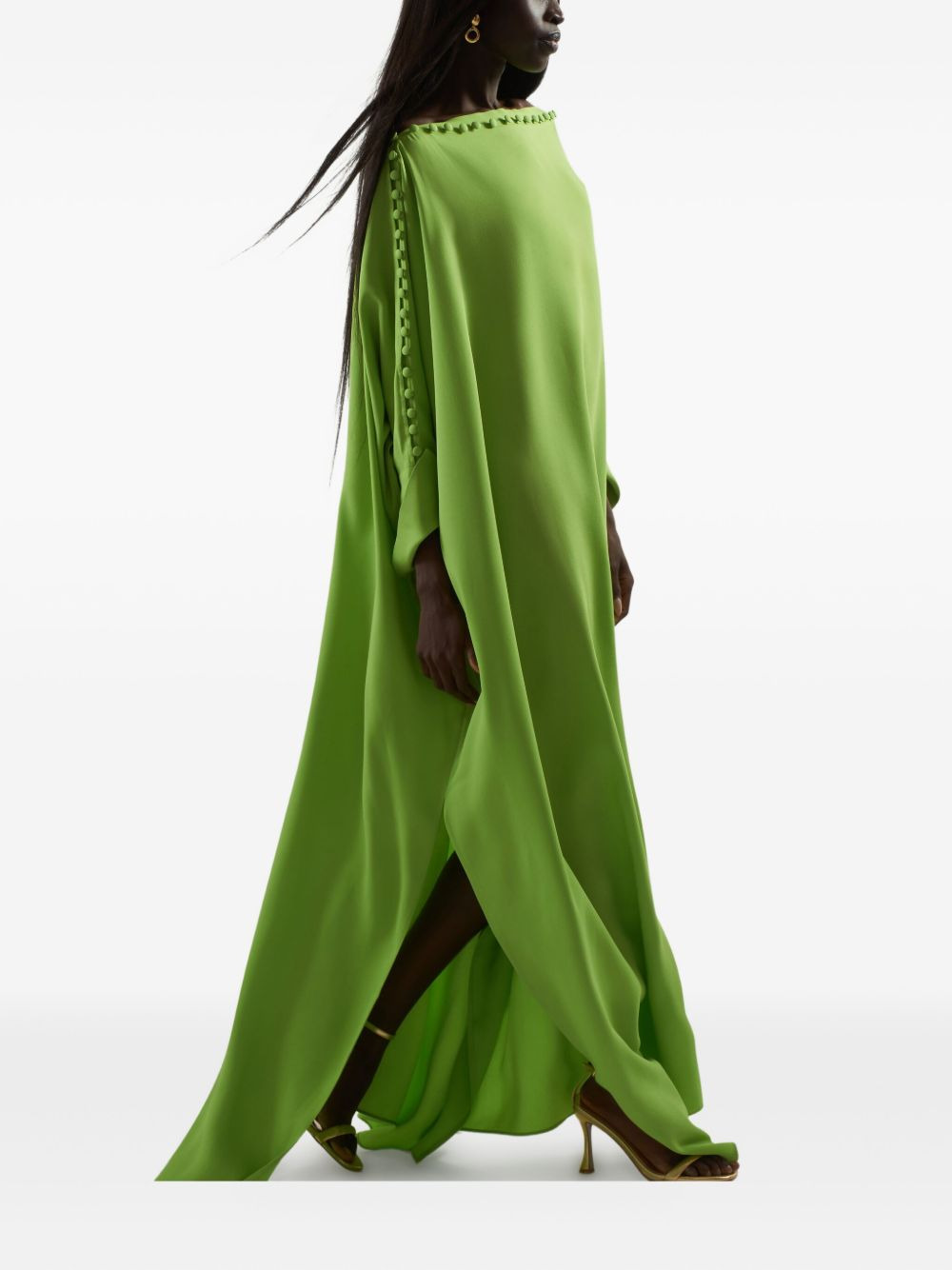 button-detailed kaftan dress - 4