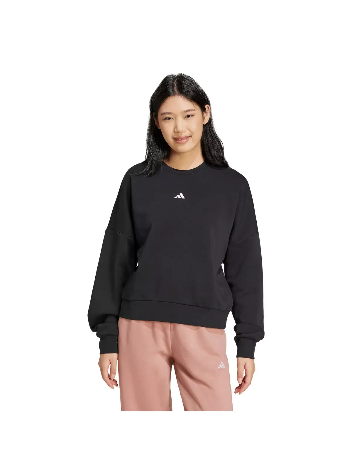 Women's Essentials Small Logo Feelcozy Sweatshirt - Black - 1