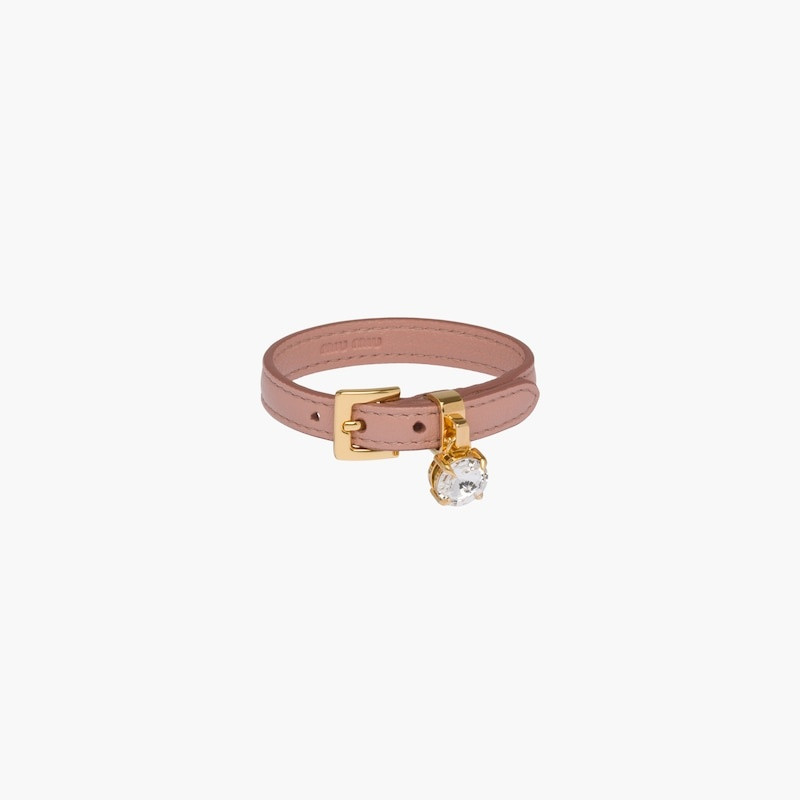 Miu Miu Madras leather bracelet outlook