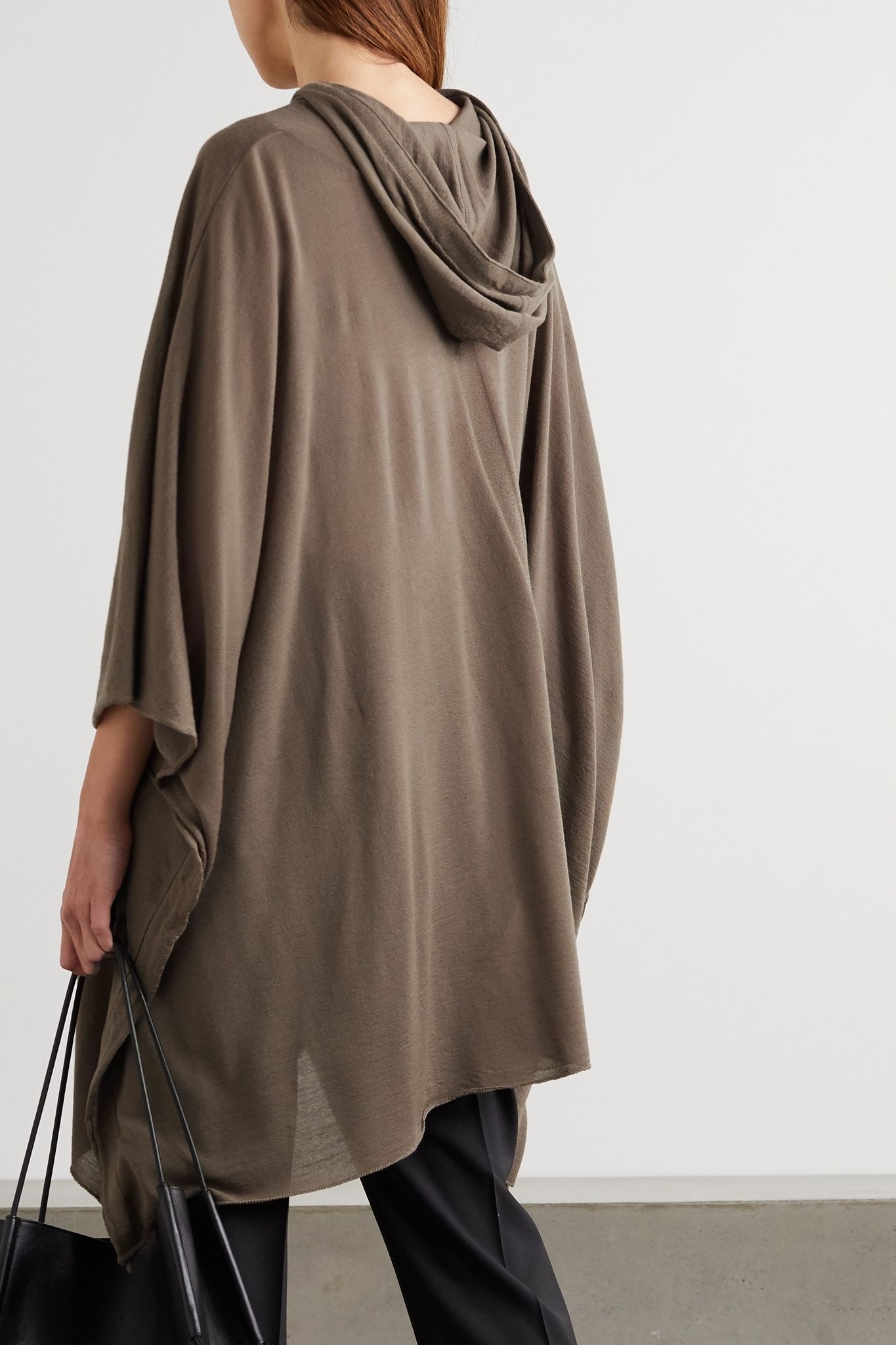 Hooded wool poncho - 3